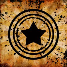 grunge star with abstract stains