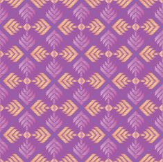 Embroidered geometric repeating pattern in pastel pink purple and orange
