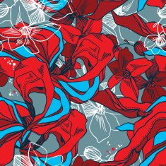 Ðseamless fashion pattern of flowers and textiles