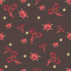 Seamless pattern with ribbons and flowers