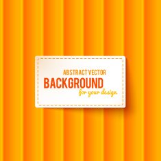 Bright orange stripes background with label