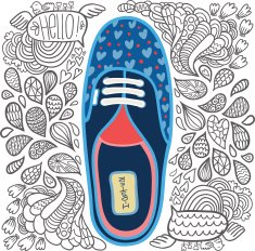 cute cartoon doodle hipster gumshoes N2