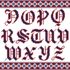 Alphabet Cross stitch vector font