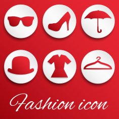 Red fashion realistic button set N2