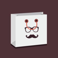 Vector White Hipster Sale Bag
