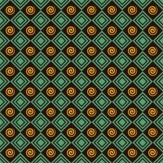 Retro spiral and square pattern background