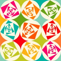 Vector geometric pattern of circles and triangles