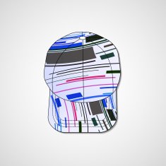Abstract illustration on peaked cap N144