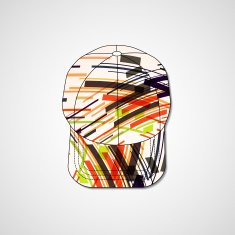 Abstract illustration on peaked cap N148