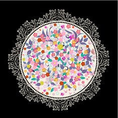 Round floral ornament for your design