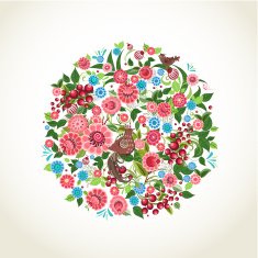 Round floral ornament for your design N2