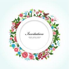 Round floral frame for your design