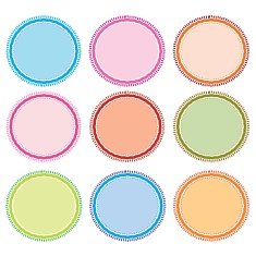 Colorful Illustration Set of Circle Frames for Design