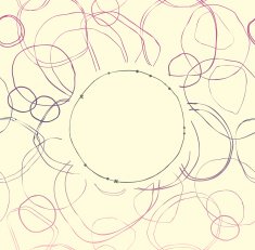 Light lace seamless banner with hand-drawn circles N2