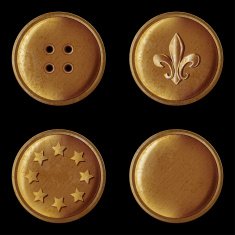 set of vintage bronze buttons