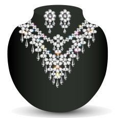 Golden necklace and earrings female