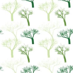 seamless pattern with randomly spaced trees
