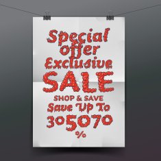 Sale poster with percent discount N3