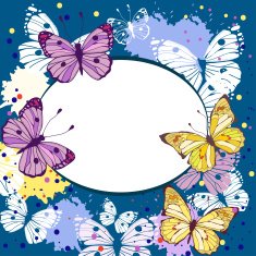Vector illustration with butterflies