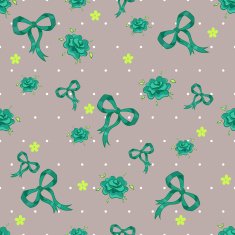 Seamless pattern with ribbons and flowers N2