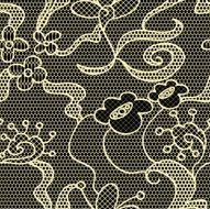 Black lace vector fabric seamless pattern N4