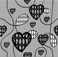 Black lace vector fabric seamless pattern N5