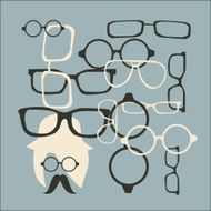 Hat sunglasses and mustache vector