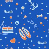 Seamless marine fashion pattern