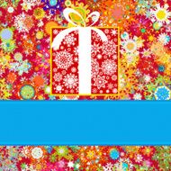 Colorful snowflakes pattern gift card EPS 8