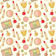 Seamless cosmetics pattern