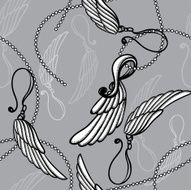 monochrome seamless pattern - silver jewelry