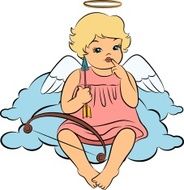 Beautiful baby angel with wings Vector N3