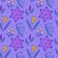 Seamless violet striped flowers N2