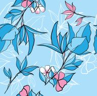 Seamless pattern of pink and blue flowers ÐÐµÑÑÐ¾Ð²Ð½ÑÐ¹ ÑÐ·Ð¾Ñ Ð¸Ð· ÑÐ¾Ð·Ð¾Ð²Ð¾-Ð³Ð¾Ð»ÑÐ±ÑÑ ÑÐ²ÐµÑÐ¾Ð²