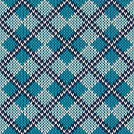 Argyle Knitted Pattern Seamless Vector Background