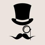 Hipster style element glasses Hat and mustaches