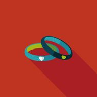 Valentine&#039;s Day couple bracelet flat icon with long shadow eps10 N24