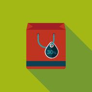 shopping paper bag flat icon with long shadow eps10 N54