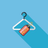 shopping clothes hanger flat icon with long shadow eps10 N31