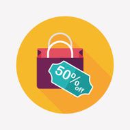 shopping paper bag flat icon with long shadow eps10 N58