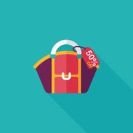 shopping bag flat icon with long shadow eps10 N8