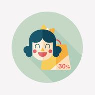 SALE Shopaholic flat icon with long shadow eps10 N87