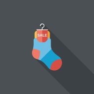 shopping sale socks flat icon with long shadow eps10 N5
