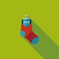 shopping sale socks flat icon with long shadow eps10 N6