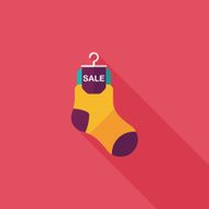 shopping sale socks flat icon with long shadow eps10 N7