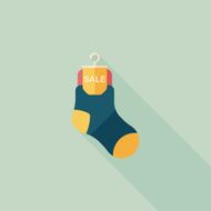 shopping sale socks flat icon with long shadow eps10 N8