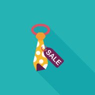 shopping sale tie flat icon with long shadow eps10 N28