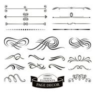 Set of calligraphic design elements and page decoration