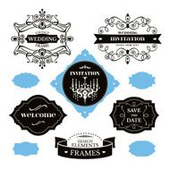 Set of wedding frames and labels N2