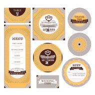 Set of retro wedding cards N6